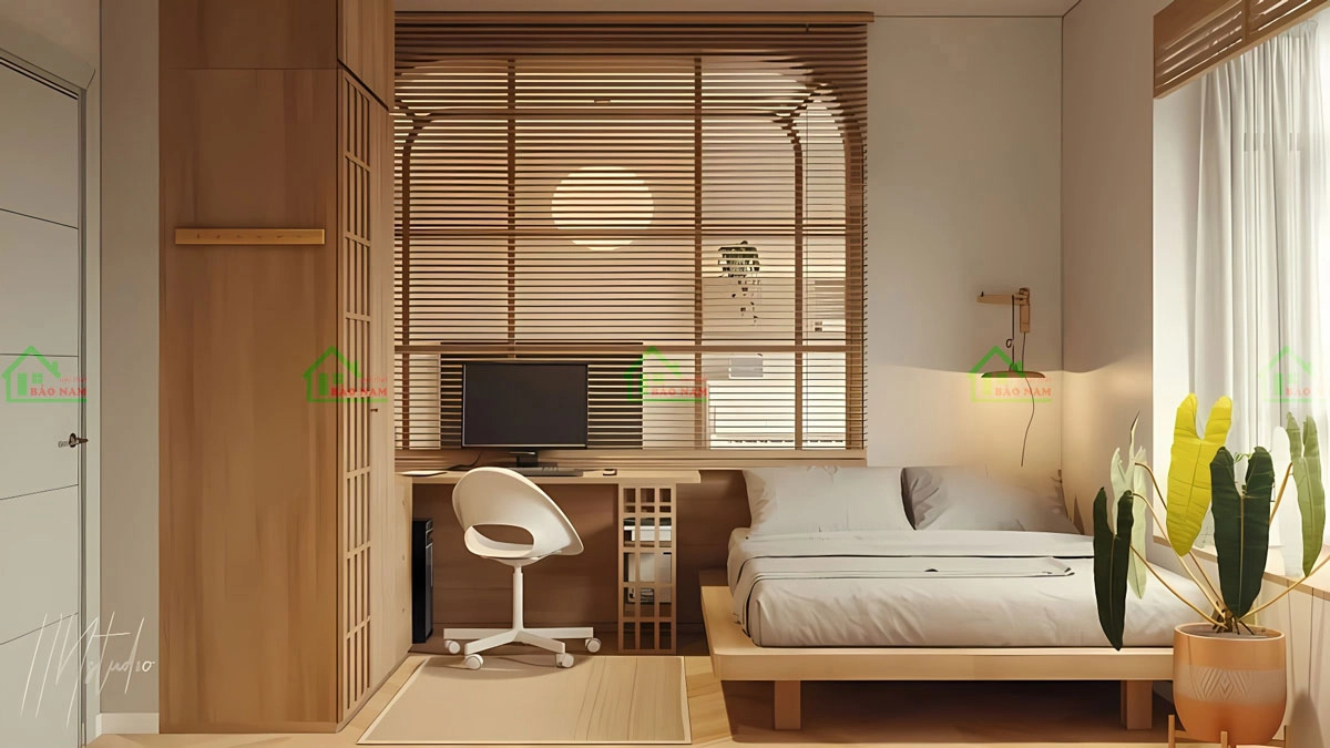 Phòng ngủ được thiết kế không gian mở, gần gũi với thiên nhiên