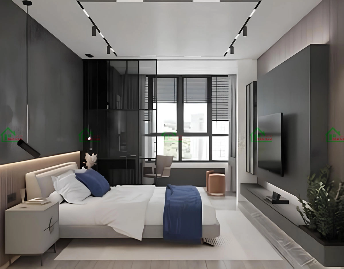 Thiết kế phòng ngủ tối giản sang trọng cho nam giới