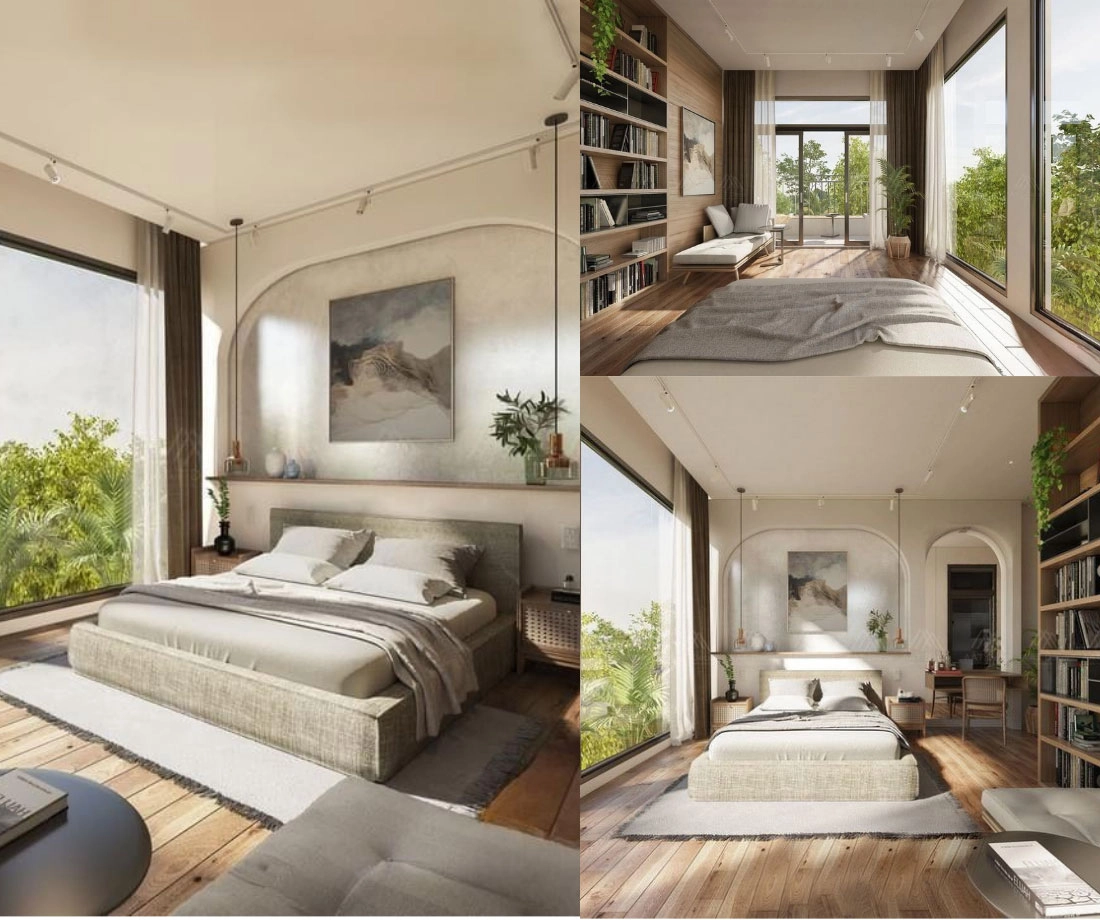 Mẫu phòng ngủ Nature-Inspired kết nối với thiên nhiên