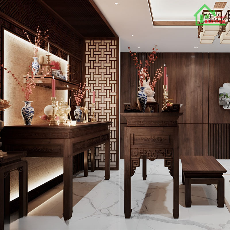 Thiết kế phòng thờ đẹp sang trọng