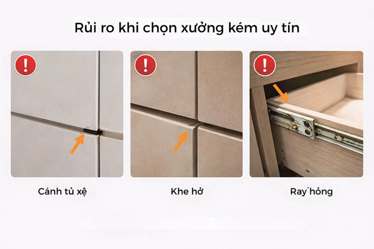 Rủi ro khi làm nội thất tại xưởng kém uy tín