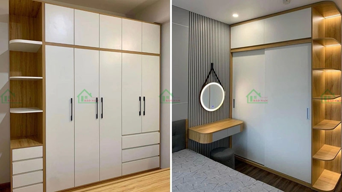 So sánh tủ quần áo cánh mở và cánh lùa về thiết kế và không gian sử dụng