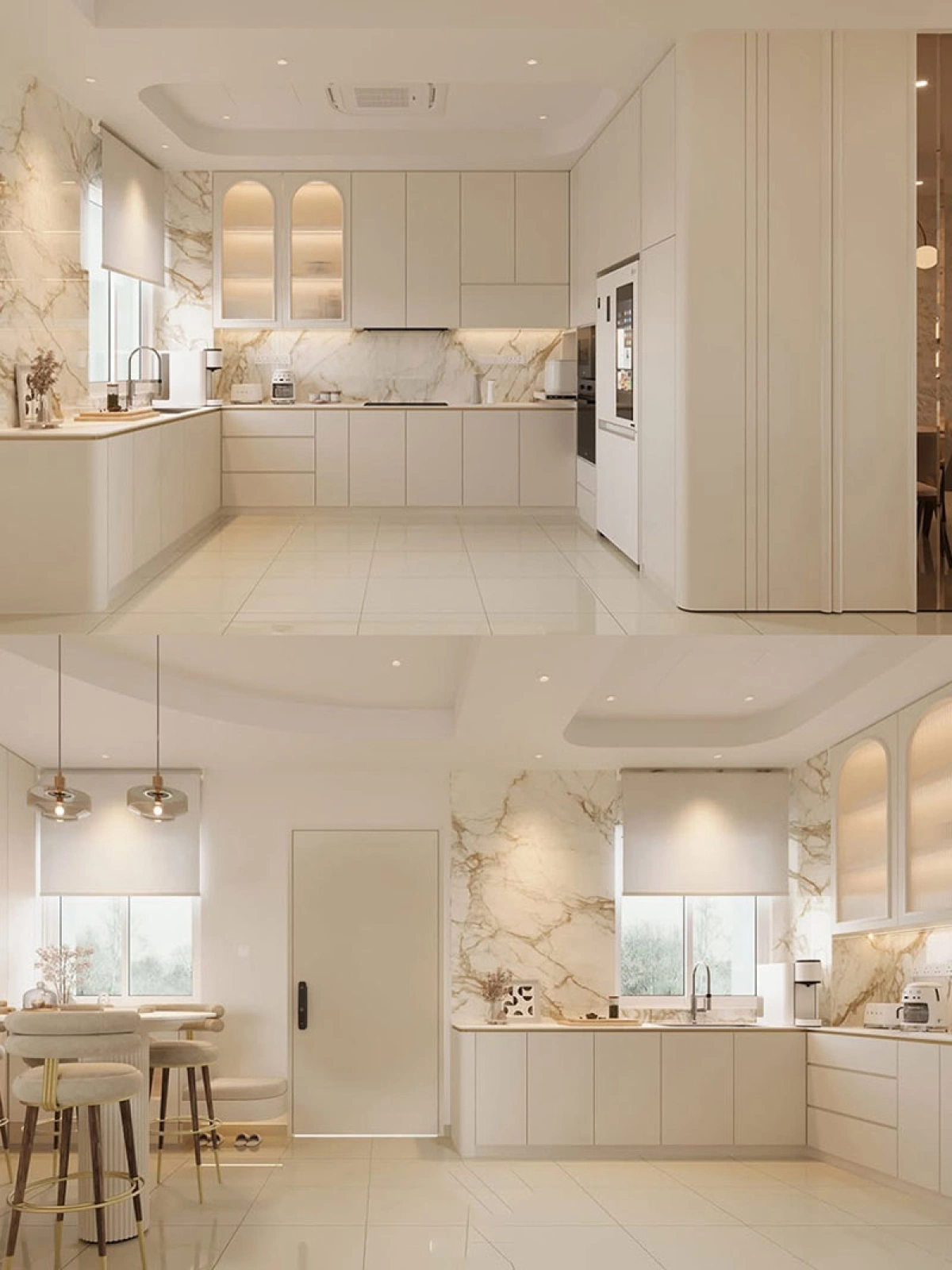 Thi công nội thất phòng bếp với tủ bếp thiết kế theo yêu cầu