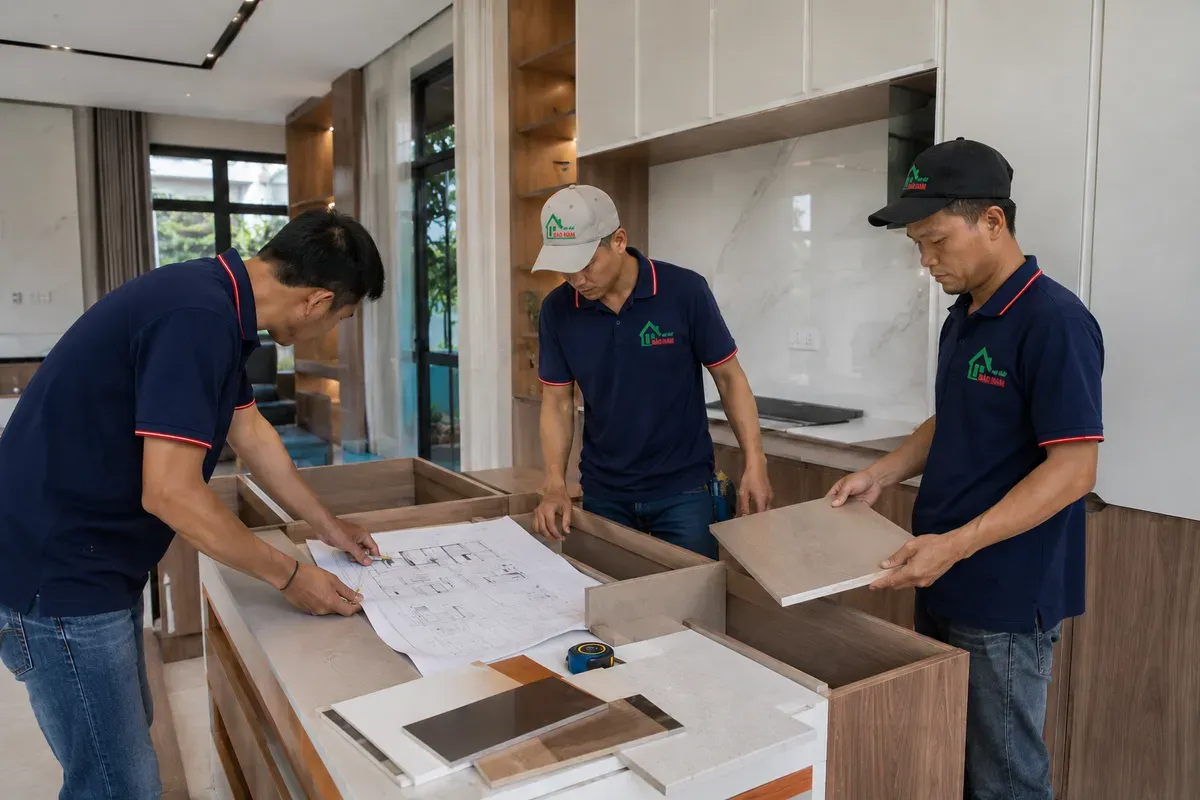 Bảo Nam triển khai thi công nội thất biệt thự đồng bộ