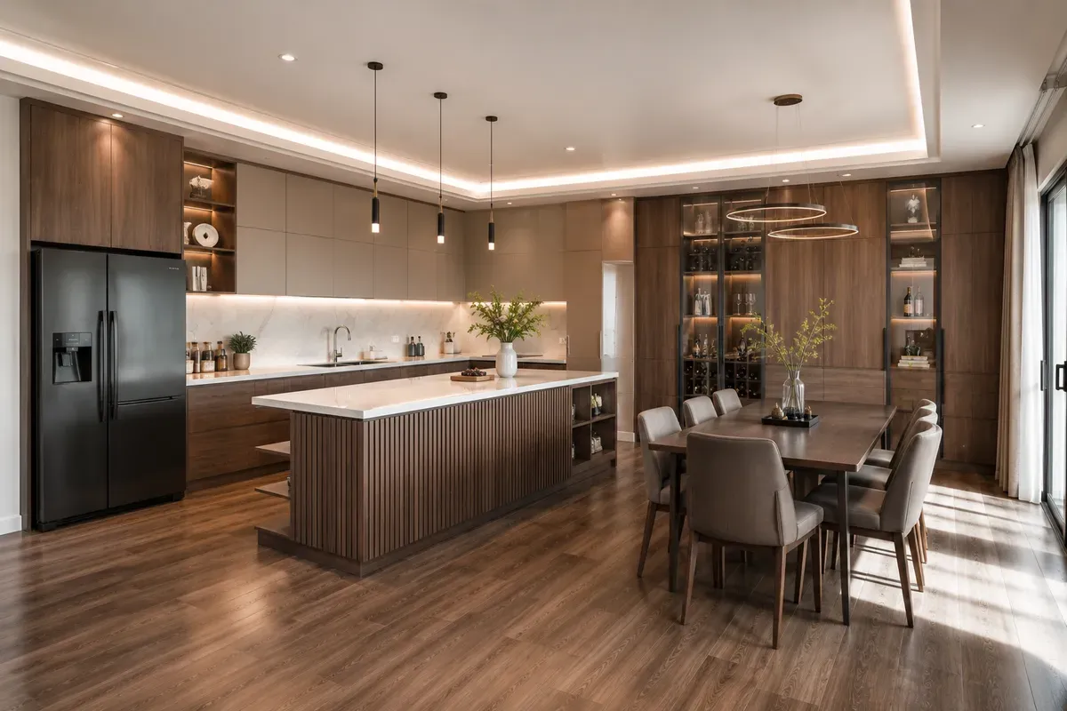 Thi công nội thất phòng bếp đồng bộ, hiện đại và tối ưu công năng