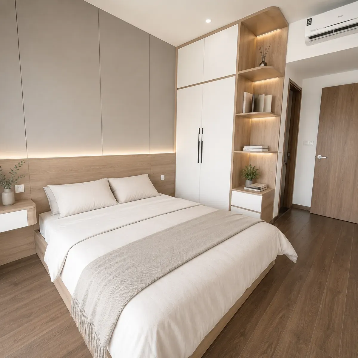 Nội thất phòng ngủ thi công đồng bộ giúp tăng tính thẩm mỹ và trải nghiệm sử dụng