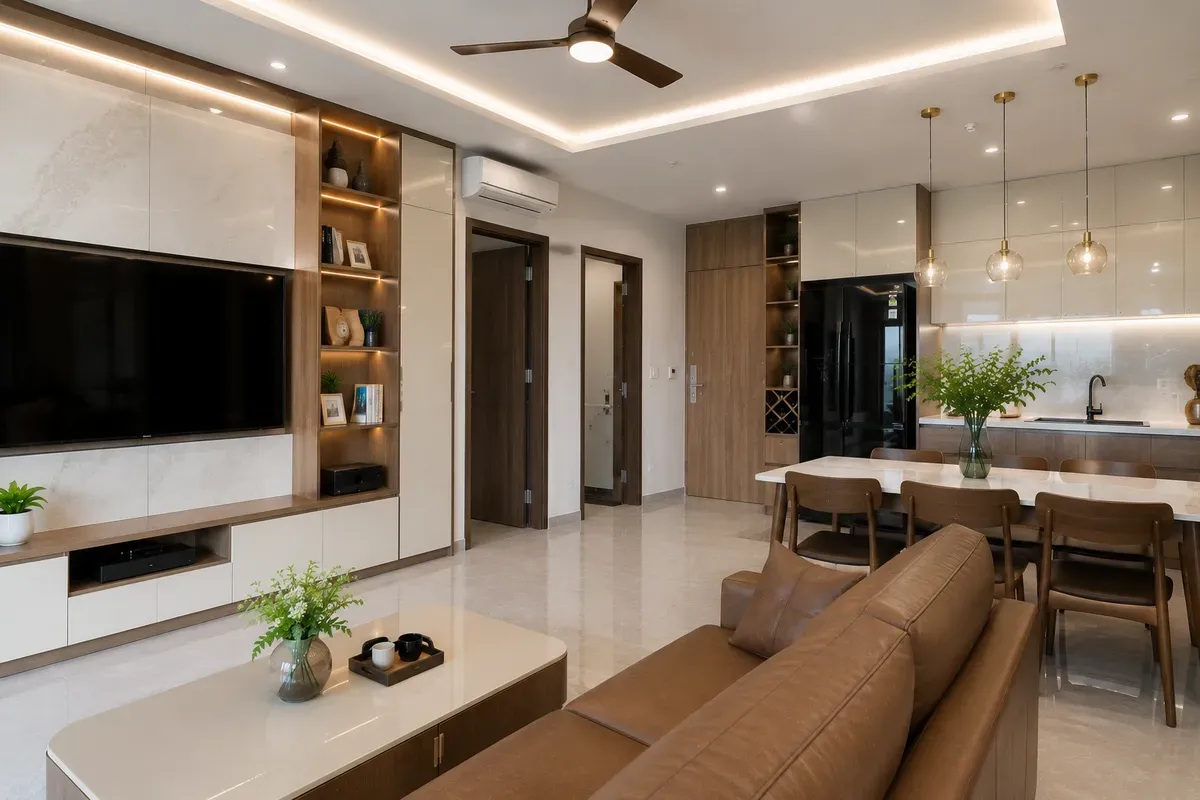 Dịch vụ thi công nội thất phục vụ nhiều khu vực trên địa bàn Quận 7.