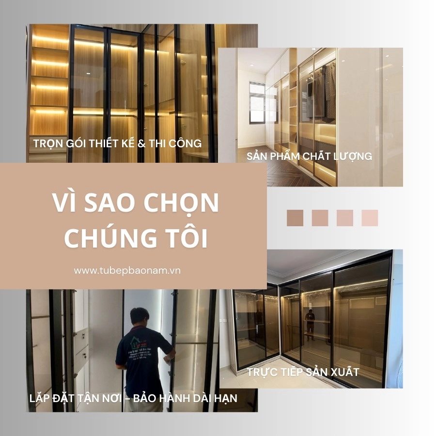 Nội Thất Bảo Nam - Địa chỉ uy tín thi công tủ áo cánh kính chất lượng, tận tâm
