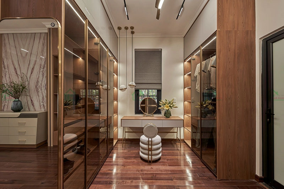 Tủ áo cánh kính kết hợp MDF hiện đại sang trọng