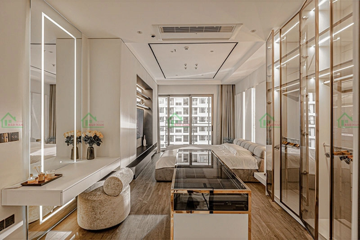 Tủ áo cánh kính full LED – hiệu ứng ánh sáng cao cấp