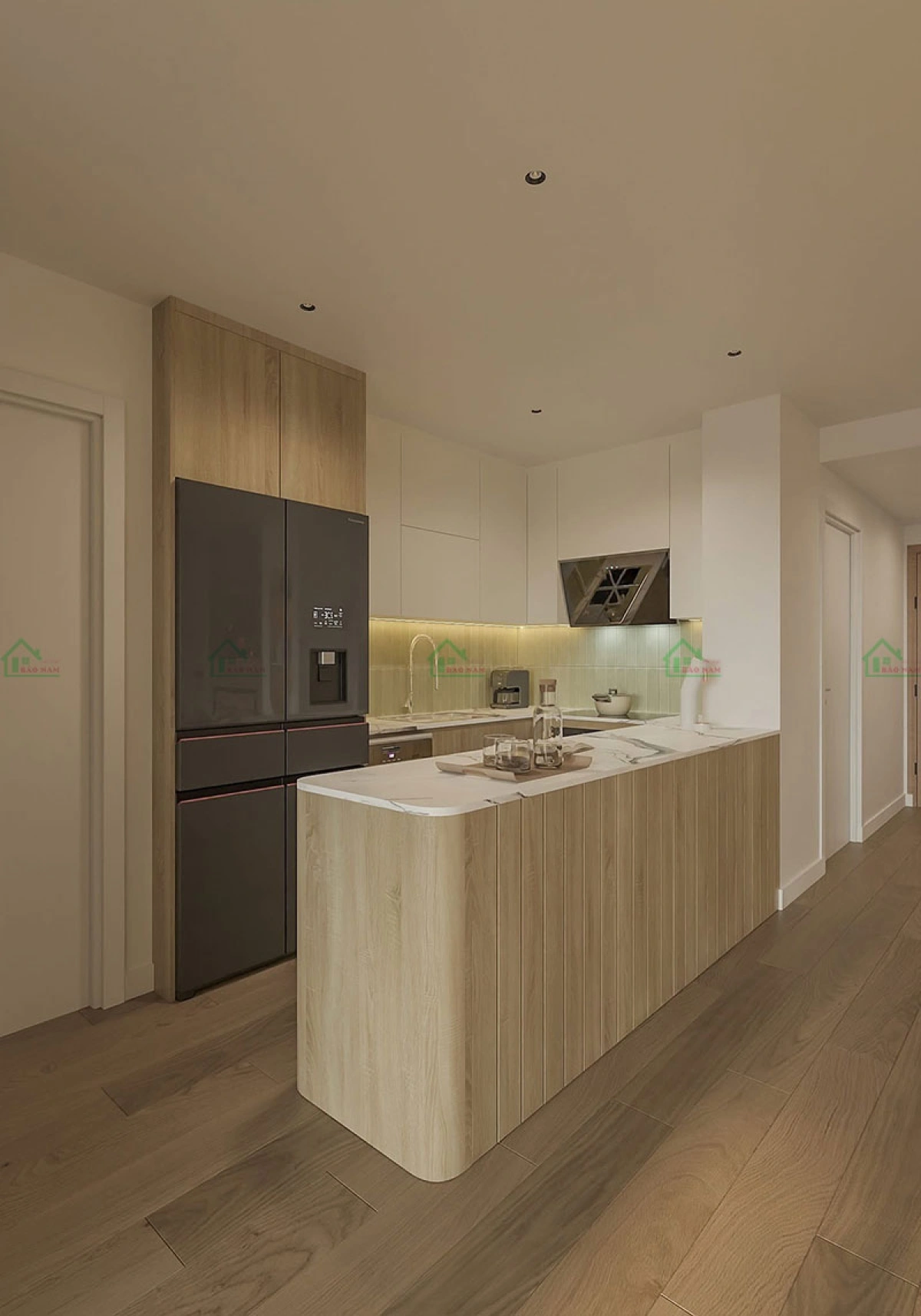 Thi công tủ bếp theo thiết kế và kích thước thực tế