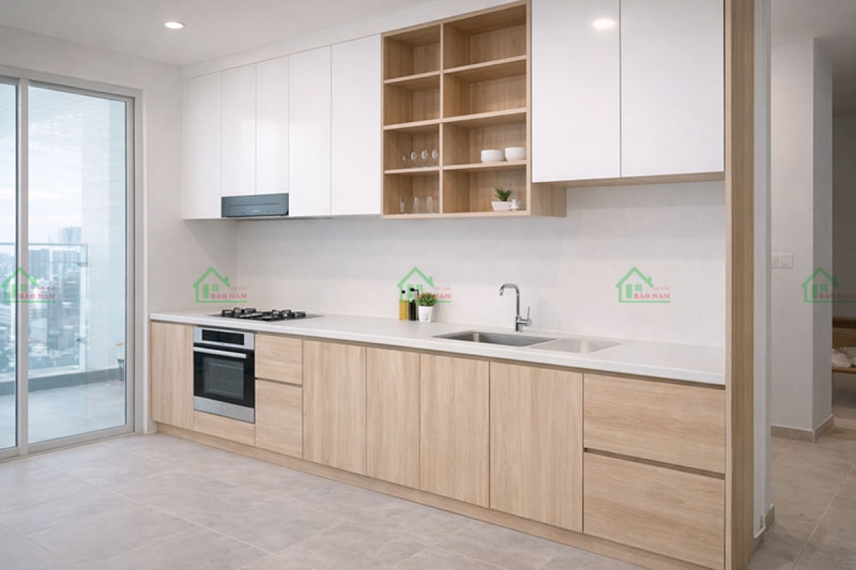Thi Công Tủ Bếp Gỗ Hiện Đại Theo Yêu Cầu | Bền Đẹp, Không Phát Sinh