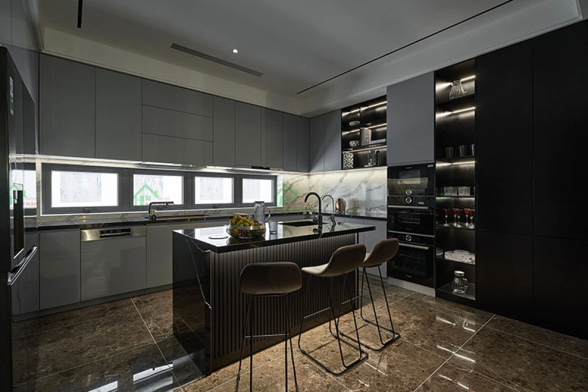 Thi công tủ bếp theo yêu cầu hoàn thiện thực tế tại nhà khách hàng