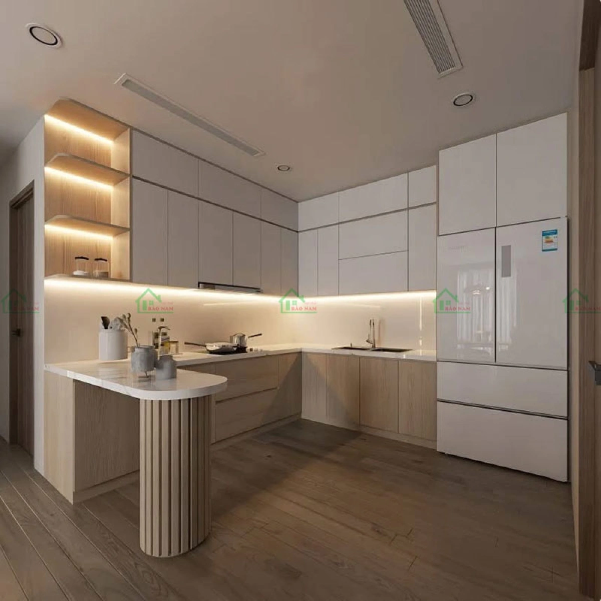 Tủ bếp gỗ công nghiệp An Cường chống ẩm bền đẹp