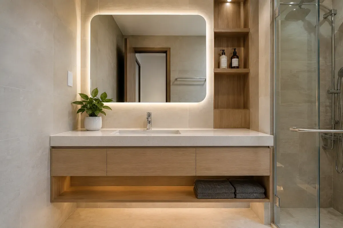 Thi Công Tủ Lavabo Theo Yêu Cầu Đẹp, Chống Ẩm, Sản Xuất Trực Tiếp Tại Xưởng