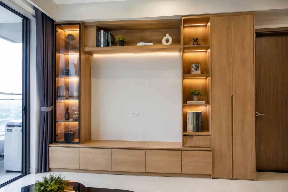 Thi Công Tủ Trang Trí Theo Yêu Cầu Đẹp, Hiện Đại, Sản Xuất Tại Xưởng