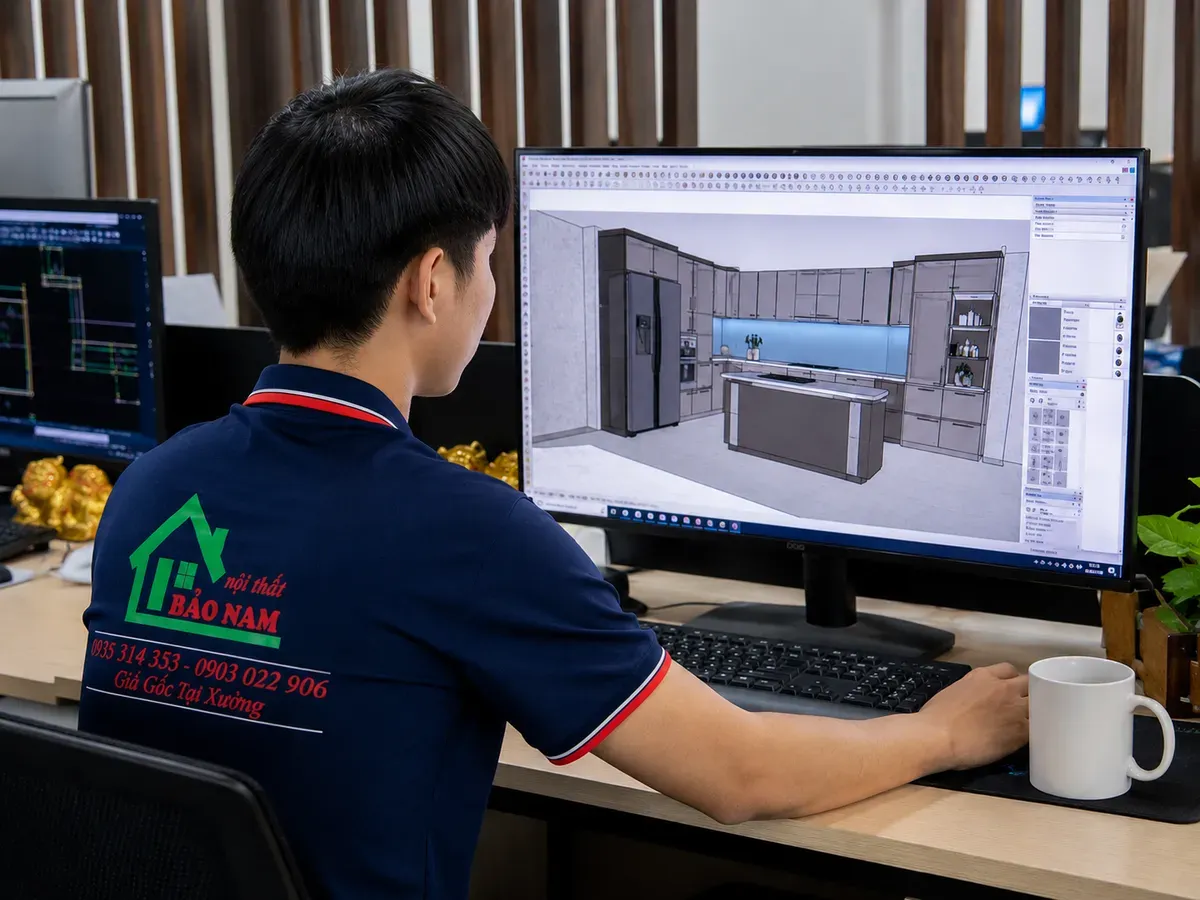Bản thiết kế 3D giúp khách hàng hình dung không gian trước khi sản xuất