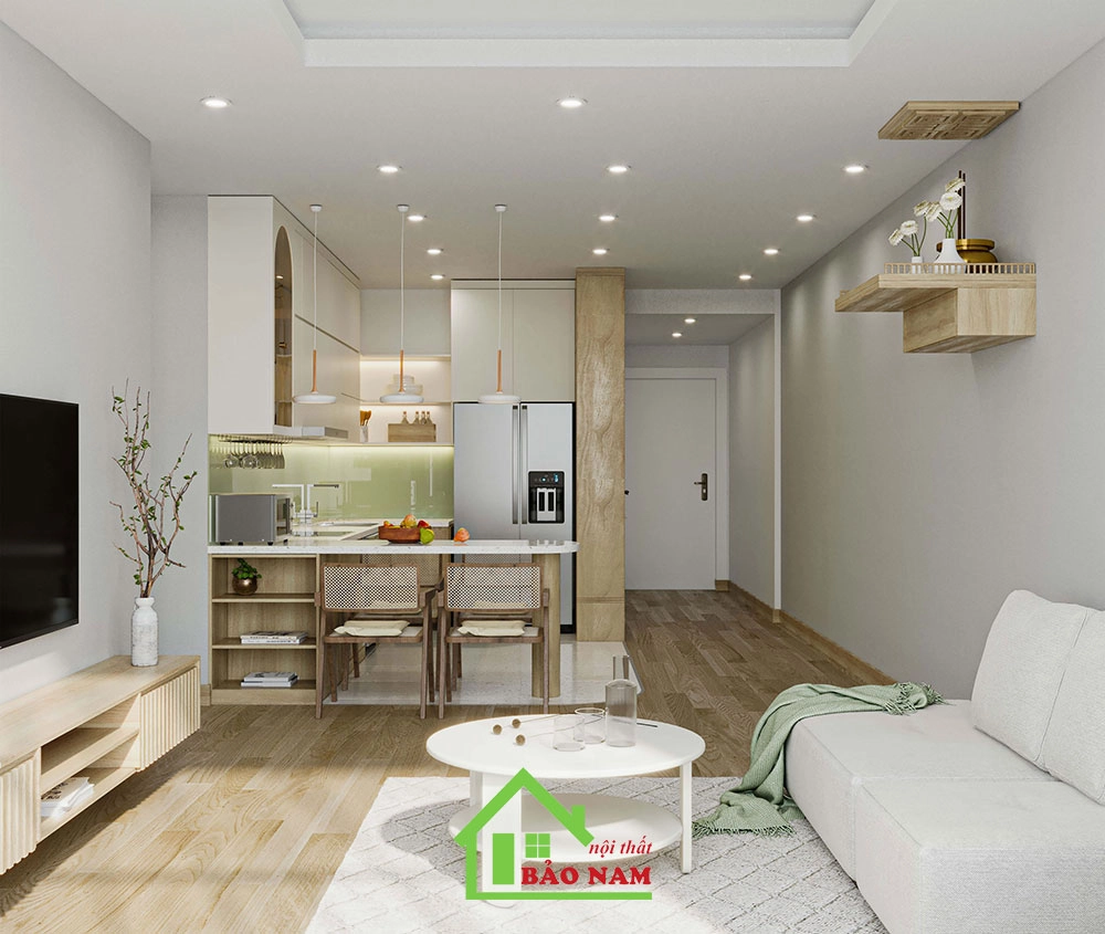 Nội thất phong cách Scandinavian thiết kế đơn giản, tối giản mang tông màu trắng chủ đạo