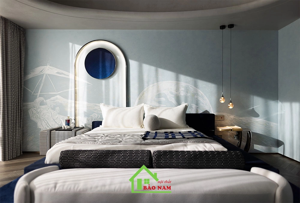 Nội thất phong cách Đại Dương lấy cảm hứng từ biển cả tạo ra không gian tươi sáng và sảng khoái