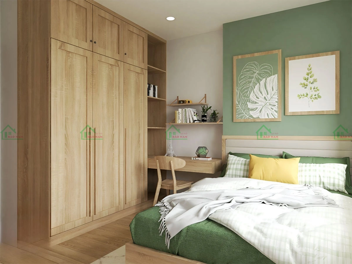 Thiết kế phòng ngủ với những chi tiết tự nhiên, độc đáo
