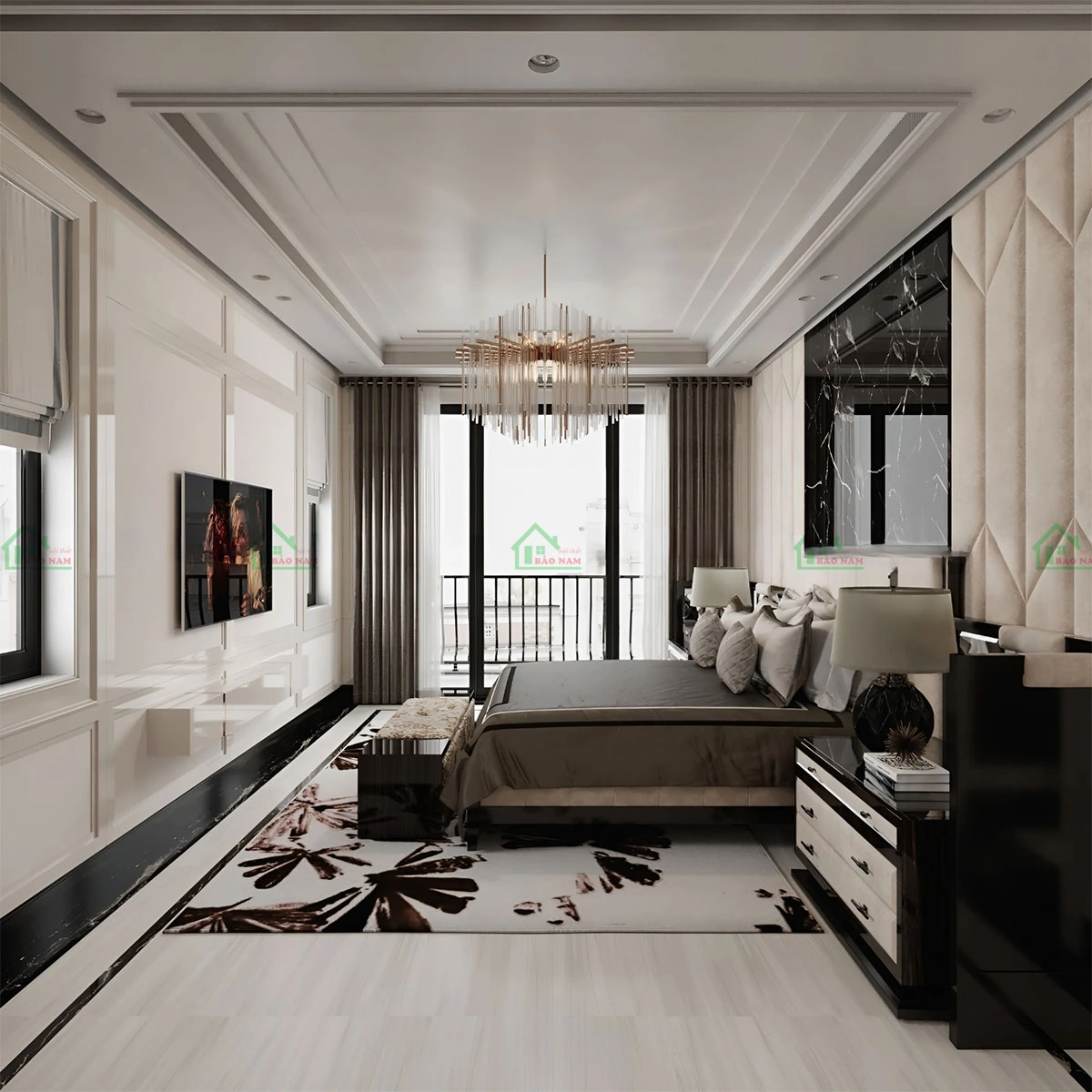 Thiết kế phòng ngủ với những đường nét tinh tế, cổ điển