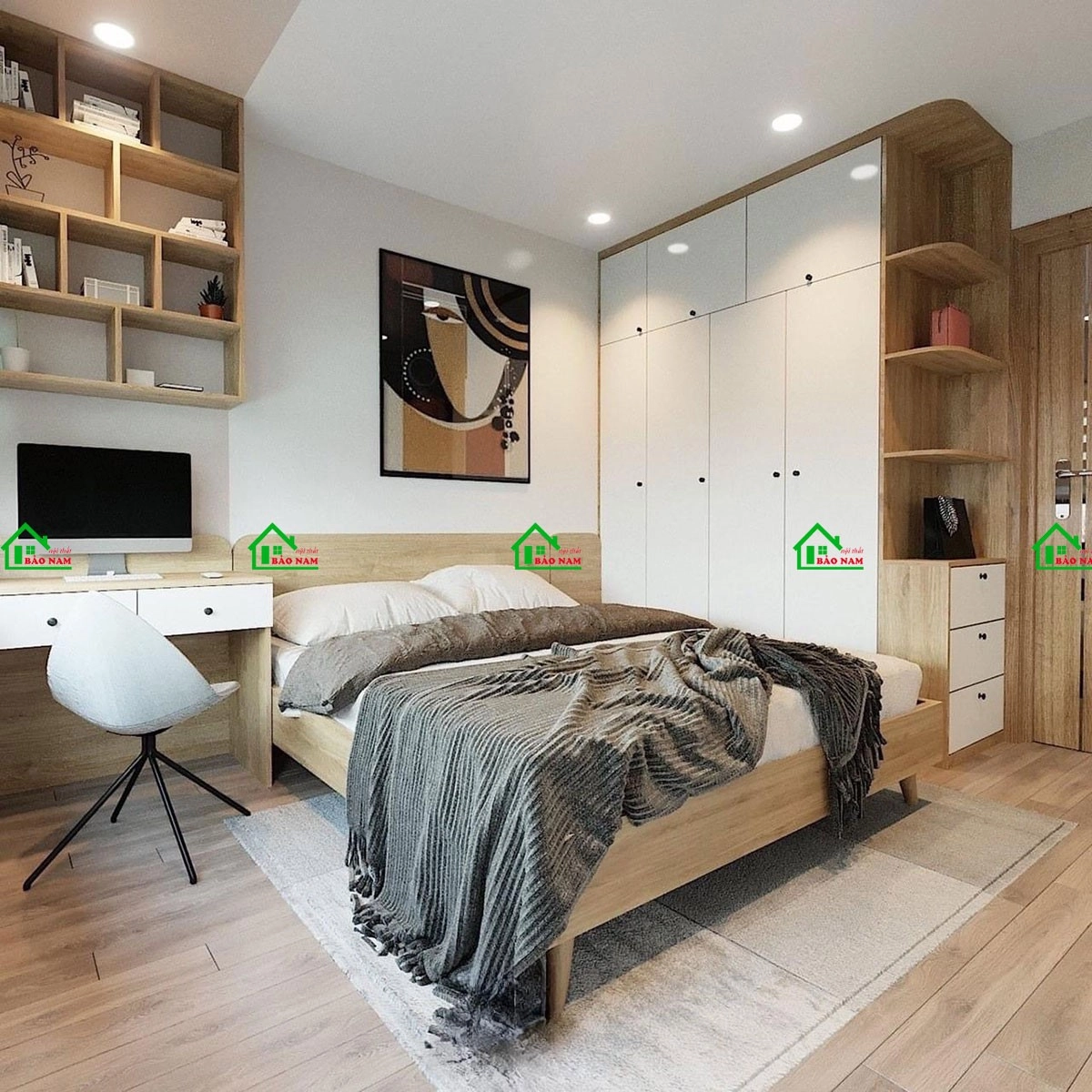 Mẫu thiết kế phòng ngủ đẹp phong cách Japandi