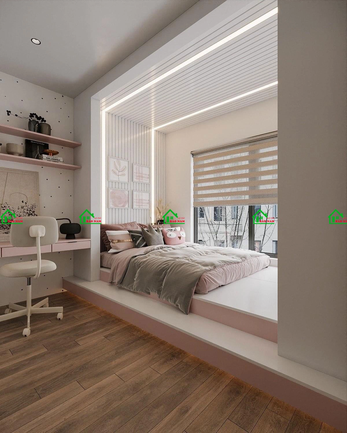 Mẫu phòng ngủ bé tông hồng cho công chúa nhỏ nhà mình thêm mộng mơ về một tương lai rực rỡ