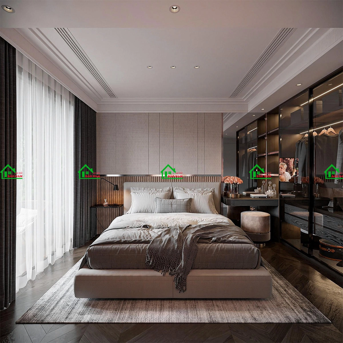 Thiết kế phòng ngủ với đa dạng không gian