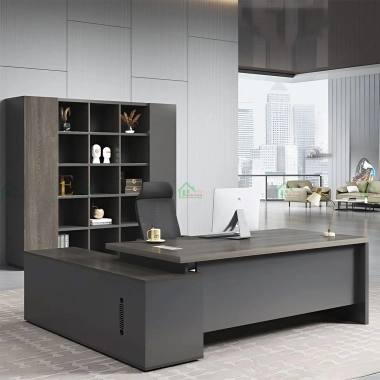 BÀN LÀM VIỆC GIÁM ĐỐC GỖ MDF ĐẸP HIỆN ĐẠI PLV12​​​​​​​