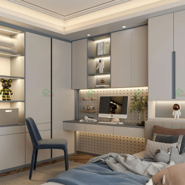 BỘ NỘI THẤT PHÒNG NGỦ CÓ BÀN HỌC HIỆN ĐẠI THÔNG MINH CHO TRẺ EM PB24​​​​​​​