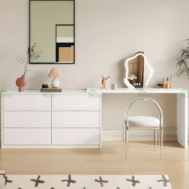 MẪU BÀN TRANG ĐIỂM THÔNG MINH MÀU TRẮNG HIỆN ĐẠI BTD06​​​​​​​