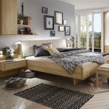 MẪU GIƯỜNG NGỦ GỖ TỰ NHIÊN SỒI ĐẸP HIỆN ĐẠI GTN11​​​​​​​