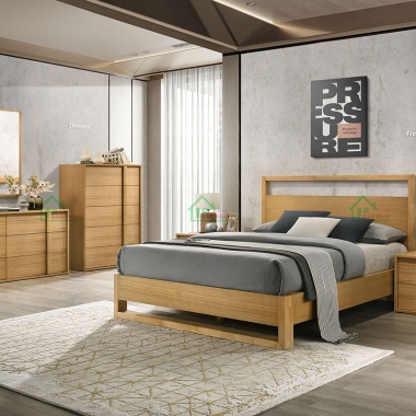 MẪU GIƯỜNG NGỦ GỖ TỰ NHIÊN SỒI ĐẸP HIỆN ĐẠI GTN15​​​​​​​