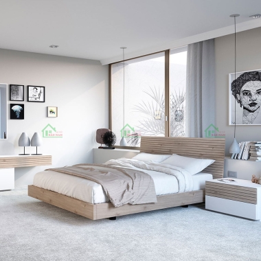 MẪU GIƯỜNG NGỦ GỖ MDF AN CƯỜNG ĐẸP HIỆN ĐẠI GN34