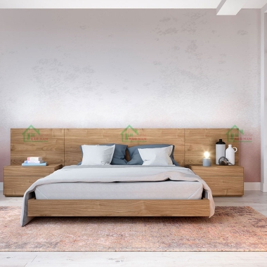 MẪU GIƯỜNG NGỦ MDF MÀU VÂN GỖ ĐẸP HIỆN ĐẠI GN35