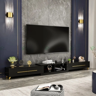 MẪU KỆ TIVI GỖ CÔNG NGHIỆP MDF MÀU ĐEN HIỆN ĐẠI SANG TRỌNG PK30​​​​​​​
