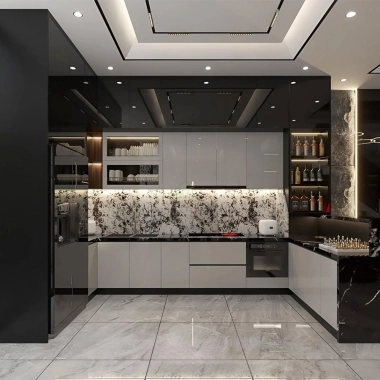 MẪU TỦ BẾP ACRYLIC BÓNG GƯƠNG AN CƯỜNG ĐẸP HIỆN ĐẠI TBA57