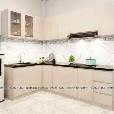 MẪU TỦ BẾP GỖ MDF MELAMINE AN CƯỜNG ĐẸP HIỆN ĐẠI TB46​​​​​​​