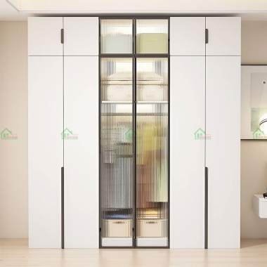 MẪU TỦ QUẦN ÁO GỖ KẾT HỢP CÁNH KÍNH HIỆN ĐẠI SANG TRỌNG TA36​​​​​​​