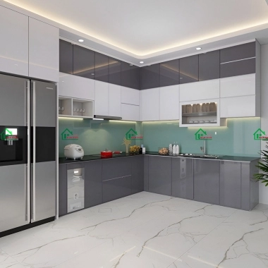 TỦ BẾP ACRYLIC AN CƯỜNG ĐẸP HIỆN ĐẠI TBA38