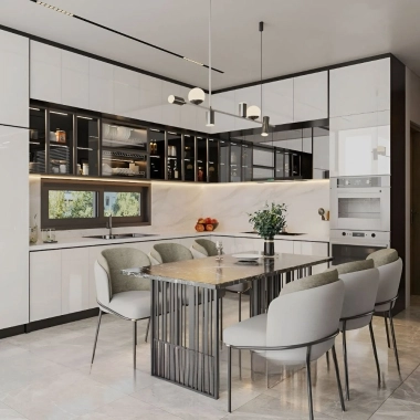 TỦ BẾP ACRYLIC AN CƯỜNG ĐẸP HIỆN ĐẠI TBA42​​​​​​​