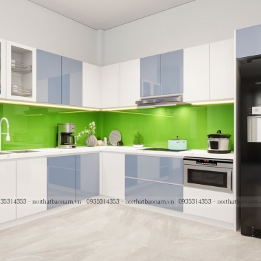 TỦ BẾP ACRYLIC AN CƯỜNG ĐẸP TBA65