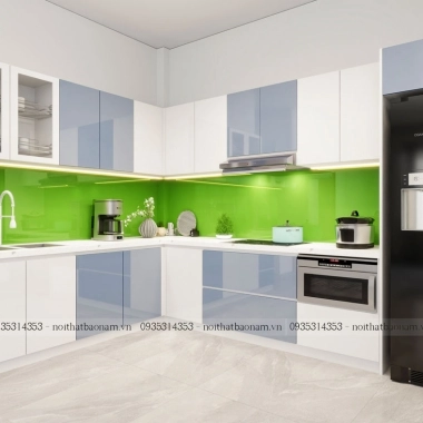 TỦ BẾP ACRYLIC AN CƯỜNG ĐẸP TBA65​​​​​​​