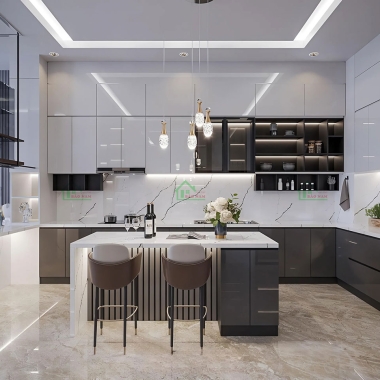 TỦ BẾP ACRYLIC AN CƯỜNG ĐẸP TBA72