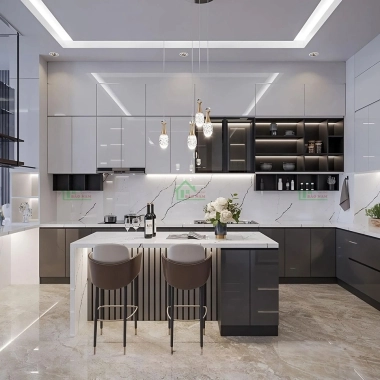  TỦ BẾP ACRYLIC AN CƯỜNG ĐẸP TBA72​​​​​​​