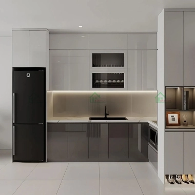 TỦ BẾP ACRYLIC AN CƯỜNG HIỆN ĐẠI SANG TRỌNG TBA82​​​​​​​