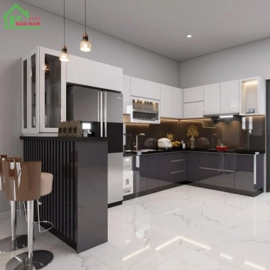 TỦ BẾP ACRYLIC ĐẸP HIỆN ĐẠI TBA18​​​​​​​