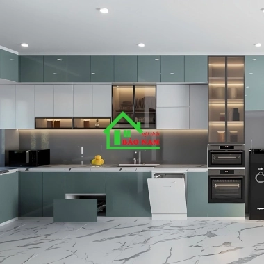 TỦ BẾP ACRYLIC ĐẸP HIỆN ĐẠI TBA26​​​​​​​
