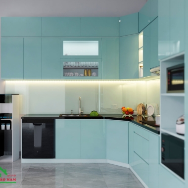 TỦ BẾP ACRYLIC ĐẸP HIỆN ĐẠI TBA28