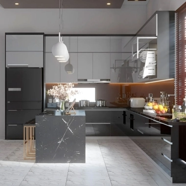 TỦ BẾP ACRYLIC ĐẸP HIỆN ĐẠI TBA29